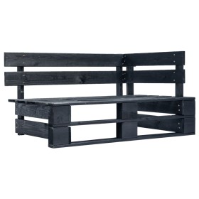 Schwarze Garten-Paletten-Eckbank aus Holz von vidaXL, Gartenbänke - Ref: Foro24-45763, Preis: 67,99 €, Rabatt: %