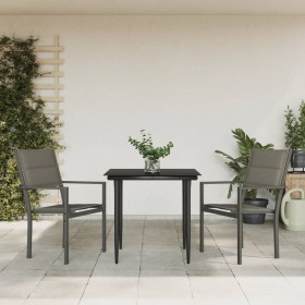 Garden dining set 3 pieces steel and black textilene by vidaXL, Garden sets - Ref: Foro24-3200734, Price: 170,99 €, Discount: %