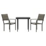 Garden dining set 3 pieces steel and black textilene by vidaXL, Garden sets - Ref: Foro24-3200734, Price: 169,47 €, Discount: %