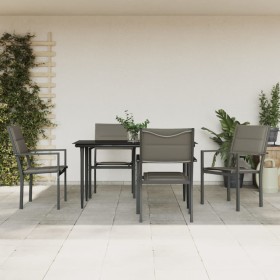 Garden dining set 5 pieces steel and black textilene by vidaXL, Garden sets - Ref: Foro24-3200736, Price: 310,99 €, Discount: %