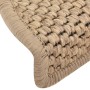 Self-adhesive sisal stair tread mat, set of 15 in sand color, 56x17x3 cm. by vidaXL, Stair mats - Ref: Foro24-326867, Price: ...