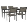 Garden dining set 5 pieces steel and black textilene by vidaXL, Garden sets - Ref: Foro24-3200738, Price: 325,70 €, Discount: %