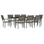 Garden dining set 9 pieces steel and black textilene by vidaXL, Garden sets - Ref: Foro24-3200741, Price: 578,94 €, Discount: %