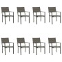 Garden dining set 9 pieces steel and black textilene by vidaXL, Garden sets - Ref: Foro24-3200741, Price: 578,94 €, Discount: %