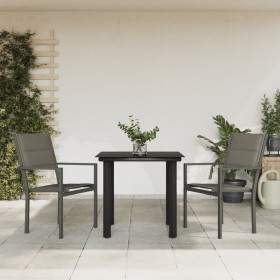 Garden dining set 3 pieces steel and black textilene by vidaXL, Garden sets - Ref: Foro24-3200742, Price: 154,99 €, Discount: %