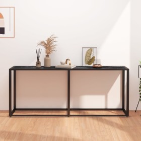 Mesa consola vidrio templado mármol negro 180x35x75,5 cm de vidaXL, Mesas auxiliares - Ref: Foro24-331685, Precio: 89,02 €, D...