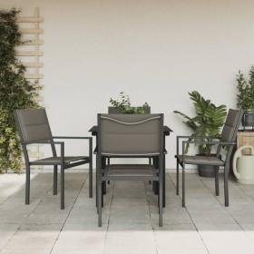 Garden dining set 5 pieces steel and black textilene by vidaXL, Garden sets - Ref: Foro24-3200743, Price: 259,99 €, Discount: %