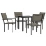 Garden dining set 5 pieces steel and black textilene by vidaXL, Garden sets - Ref: Foro24-3200743, Price: 259,17 €, Discount: %