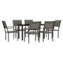 Garden dining set, 7 pieces, black steel and textilene by vidaXL, Garden sets - Ref: Foro24-3200745, Price: 371,80 €, Discoun...