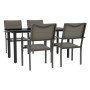 Garden dining set 5 pieces steel and black textilene by vidaXL, Garden sets - Ref: Foro24-3200746, Price: 359,30 €, Discount: %