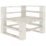 White wooden garden pallet corner sofa by vidaXL, garden benches - Ref: Foro24-49333, Price: 65,35 €, Discount: %