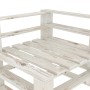 Weißes Garten-Ecksofa aus Holzpaletten von vidaXL, Gartenbänke - Ref: Foro24-49333, Preis: 65,35 €, Rabatt: %