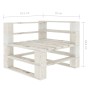 White wooden garden pallet corner sofa by vidaXL, garden benches - Ref: Foro24-49333, Price: 65,35 €, Discount: %