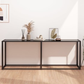 Black tempered glass console table 200x35x75.5 cm by vidaXL, Side tables - Ref: Foro24-331687, Price: 101,75 €, Discount: %