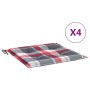 Garden chair cushions 4 pcs red checkered fabric 50x50x3 cm by vidaXL, Cushions for chairs and sofas - Ref: Foro24-314069, Pr...