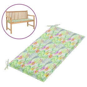 Garden bench cushion Oxford fabric leaf print 100x50x3 cm by vidaXL, Cushions for chairs and sofas - Ref: Foro24-314077, Pric...