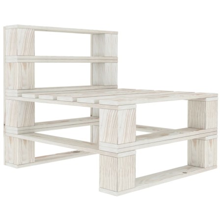 Central pallet sofa for white wood garden by vidaXL, garden benches - Ref: Foro24-49334, Price: 39,54 €, Discount: %