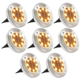 Solar floor lamps 8 units warm white LED lights by vidaXL, Outdoor lighting - Ref: Foro24-44417, Price: 45,99 €, Discount: %