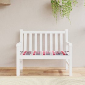 Red checkered Oxford fabric garden bench cushion 120x50x3 cm by vidaXL, Cushions for chairs and sofas - Ref: Foro24-314084, P...