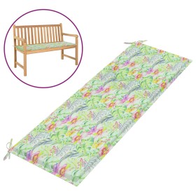 Garden bench cushion Oxford fabric leaf print 150x50x3 cm by vidaXL, Cushions for chairs and sofas - Ref: Foro24-314089, Pric...