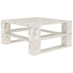 White wooden garden pallet table by vidaXL, Garden tables - Ref: Foro24-49335, Price: 53,99 €, Discount: %