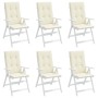 Garden chair cushion high backrest 6 pcs cream fabric 120x50x3cm by vidaXL, Cushions for chairs and sofas - Ref: Foro24-31410...