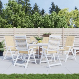 Kissen für Gartenstühle mit hoher Rückenlehne, 6 Stück, beige Stoff, 120 x 50 x 3 cm von vidaXL, Kissen für Stühle und Sofas ...