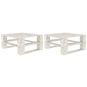 Garden pallet tables 2 units white wood by vidaXL, Garden tables - Ref: Foro24-49336, Price: 108,11 €, Discount: %