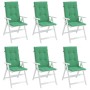 Cojín silla de jardín respaldo alto 6 uds tela verde 120x50x3cm de vidaXL, Cojines para sillas y sofás - Ref: Foro24-314109, ...