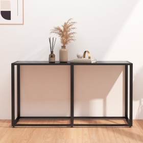 Black tempered glass console table 140x35x75.5cm by vidaXL, Side tables - Ref: Foro24-331675, Price: 69,79 €, Discount: %