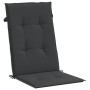 Cojín silla de jardín respaldo alto 6 uds tela negro 120x50x3cm de vidaXL, Cojines para sillas y sofás - Ref: Foro24-314111, ...