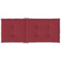 Cojín silla de jardín respaldo alto 4 uds tela rojo 120x50x3 cm de vidaXL, Cojines para sillas y sofás - Ref: Foro24-314114, ...