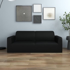 Elastic cover for a 2-seater sofa, black polyester jersey. by vidaXL, Covers - Ref: Foro24-332933, Price: 28,47 €, Discount: %