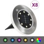 Solar-Stehlampen 8 Einheiten RGB-LED-Leuchten von vidaXL, Außenbeleuchtung - Ref: Foro24-315695, Preis: 48,09 €, Rabatt: %