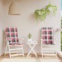 Garden chair cushion with high backrest, 2 units, red checkered pattern, 120x50x3 cm by vidaXL, Cushions for chairs and sofas...