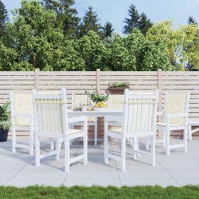 Gartenstuhl Kissen mit niedriger Rückenlehne 6 Stück Oxford Stoff creme von vidaXL, Kissen für Stühle und Sofas - Ref: Foro24...