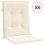 Cojín silla jardín respaldo bajo 6 uds tela Oxford crema de vidaXL, Cojines para sillas y sofás - Ref: Foro24-314133, Precio:...