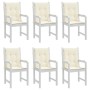 Garden chair cushion low backrest 6 pcs cream Oxford fabric by vidaXL, Cushions for chairs and sofas - Ref: Foro24-314133, Pr...