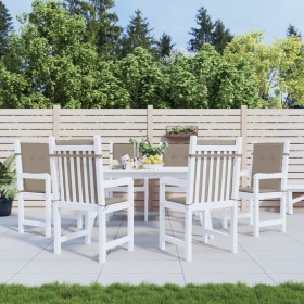 Gartenstuhlkissen mit niedriger Rückenlehne, 6 Stück, taupefarbener Oxford-Stoff von vidaXL, Kissen für Stühle und Sofas - Re...