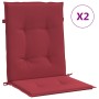 Cojín silla jardín respaldo bajo 2 uds tela Oxford rojo tinto de vidaXL, Cojines para sillas y sofás - Ref: Foro24-314140, Pr...