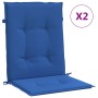 Garden chair cushion low backrest 2 pcs blue Oxford fabric by vidaXL, Cushions for chairs and sofas - Ref: Foro24-314143, Pri...