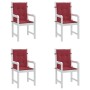 Cojín silla jardín respaldo bajo 4 uds tela Oxford rojo tinto de vidaXL, Cojines para sillas y sofás - Ref: Foro24-314141, Pr...