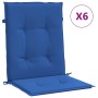 Cojín silla jardín respaldo bajo 6 uds tela Oxford azul de vidaXL, Cojines para sillas y sofás - Ref: Foro24-314145, Precio: ...