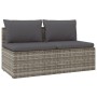 2-Sitzer-Gartensofa mit grauen synthetischen Rattankissen von vidaXL, Outdoor-Sofas - Ref: Foro24-318671, Preis: 172,99 €, Ra...