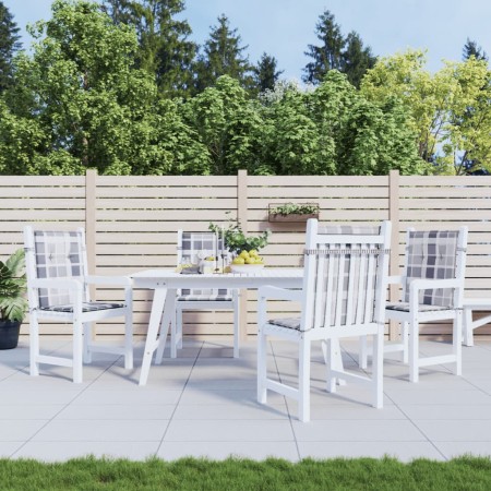 Gartenstuhlkissen niedrige Rückenlehne 4 Stück grau karierter Stoff von vidaXL, Kissen für Stühle und Sofas - Ref: Foro24-314...