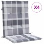 Garden chair cushion low backrest 4 pcs gray plaid fabric by vidaXL, Cushions for chairs and sofas - Ref: Foro24-314156, Pric...