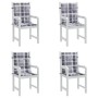 Garden chair cushion low backrest 4 pcs gray plaid fabric by vidaXL, Cushions for chairs and sofas - Ref: Foro24-314156, Pric...