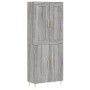 Aparador alto madera contrachapada gris sonoma 69,5x34x180 cm de vidaXL, Aparadores - Ref: Foro24-3199551, Precio: 148,65 €, ...