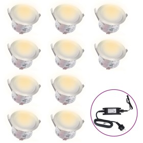 Lámparas LED de suelo 10 unidades blanco cálido de vidaXL, Iluminación de exterior - Ref: Foro24-51535, Precio: 54,99 €, Desc...