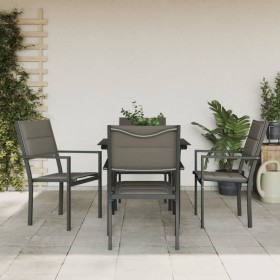 Garden dining set 5 pieces steel and black textilene by vidaXL, Garden sets - Ref: Foro24-3200735, Price: 271,99 €, Discount: %